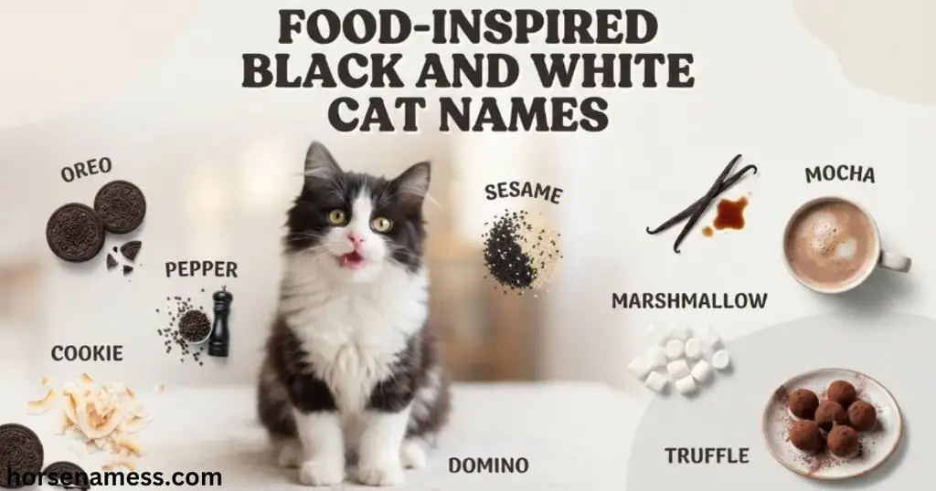 Food-Inspired Black and White Cat Names