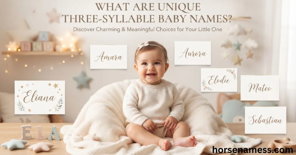 What are unique three-syllable baby names?